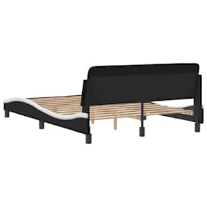Rám postele Dover černý a bílý 140 x 190 cm umělá kůže - obrázek 6