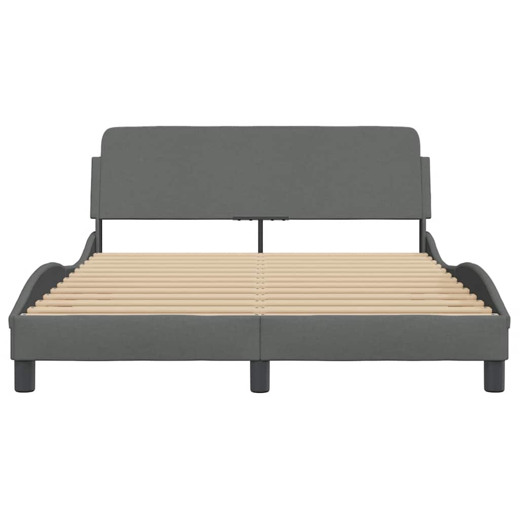vidaXL Bedframe "Dover" stof donkergrijs 140x200 cm grijs, foto 4