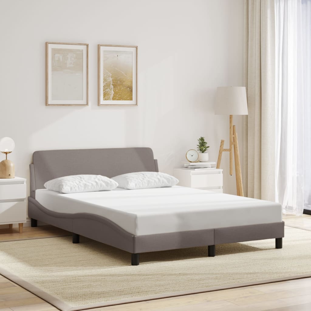 vidaXL Bettgestell "Dover" Taupe 140x200 cm Stoff