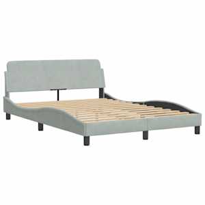 vidaXL Bettgestell "Dover" Hellgrau 140x200 cm Samt