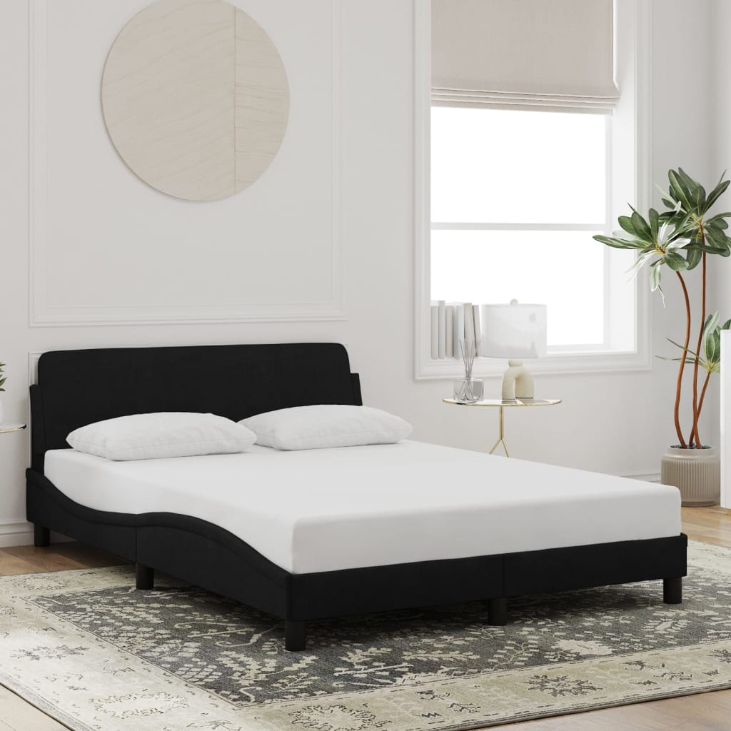 vidaXL Bettgestell "Dover" Schwarz 140x200 cm Samt