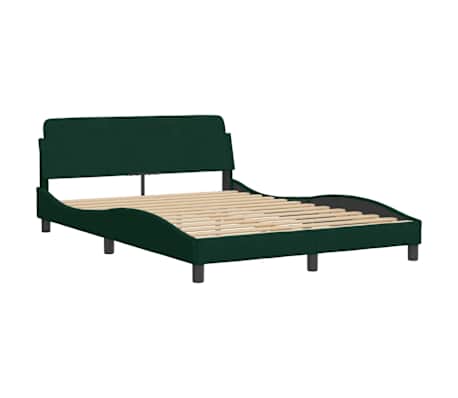 vidaXL Cadre de lit Dover vert fonc&eacute; 140x200 cm velours