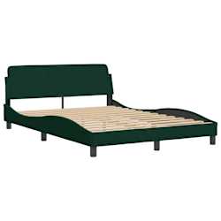 vidaXL Cadre de lit Dover vert fonc&eacute; 140x200 cm velours