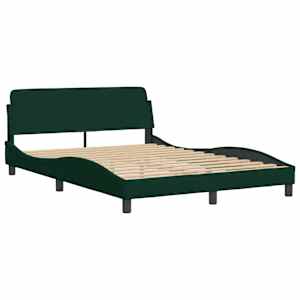 vidaXL Cadre de lit Dover vert fonc&eacute; 140x200 cm velours