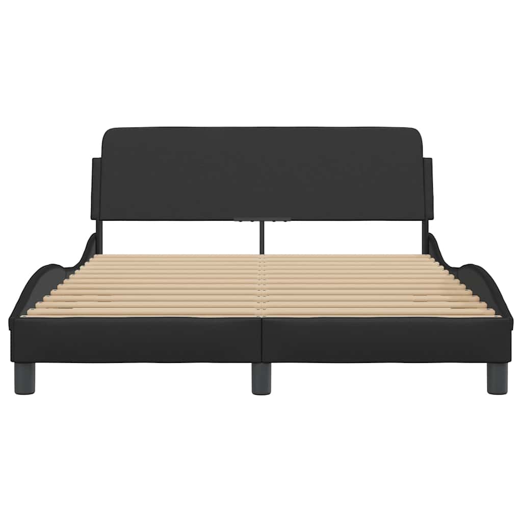 vidaXL Bedframe "Dover" kunstleer zwart 140x200 cm, foto 4