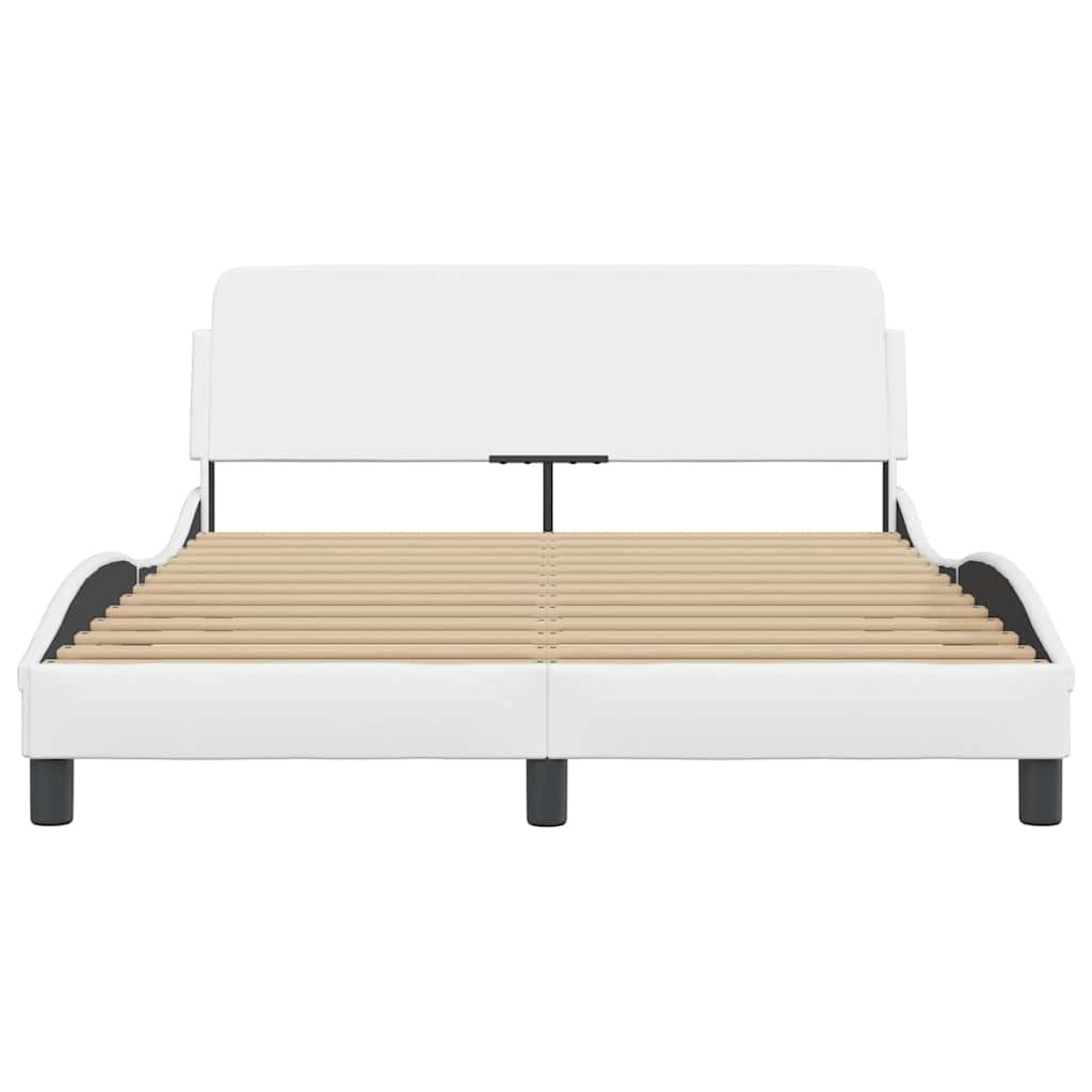 vidaXL Bedframe "Dover" kunstleer wit 140x200 cm, foto 4