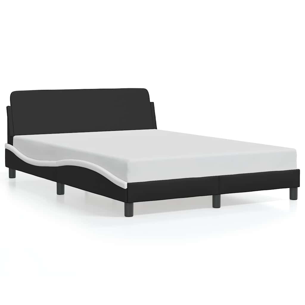 E-shop vidaXL Rám postele Dover čierno-biely 140x200 cm umelá koža