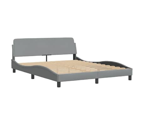vidaXL Estrutura de cama Dover 160x200 cm tecido cinzento-claro