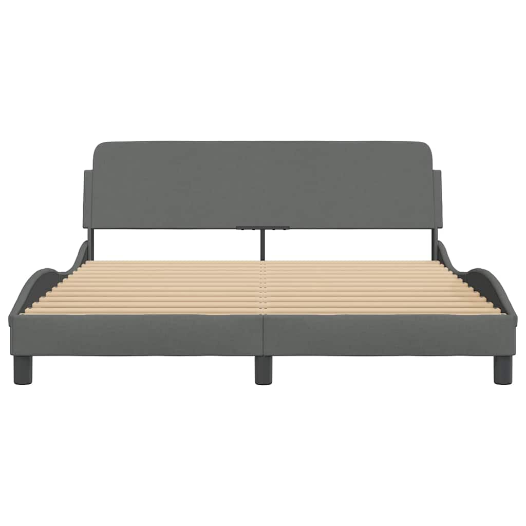 vidaXL Bedframe "Dover" stof donkergrijs 160x200 cm grijs, foto 4