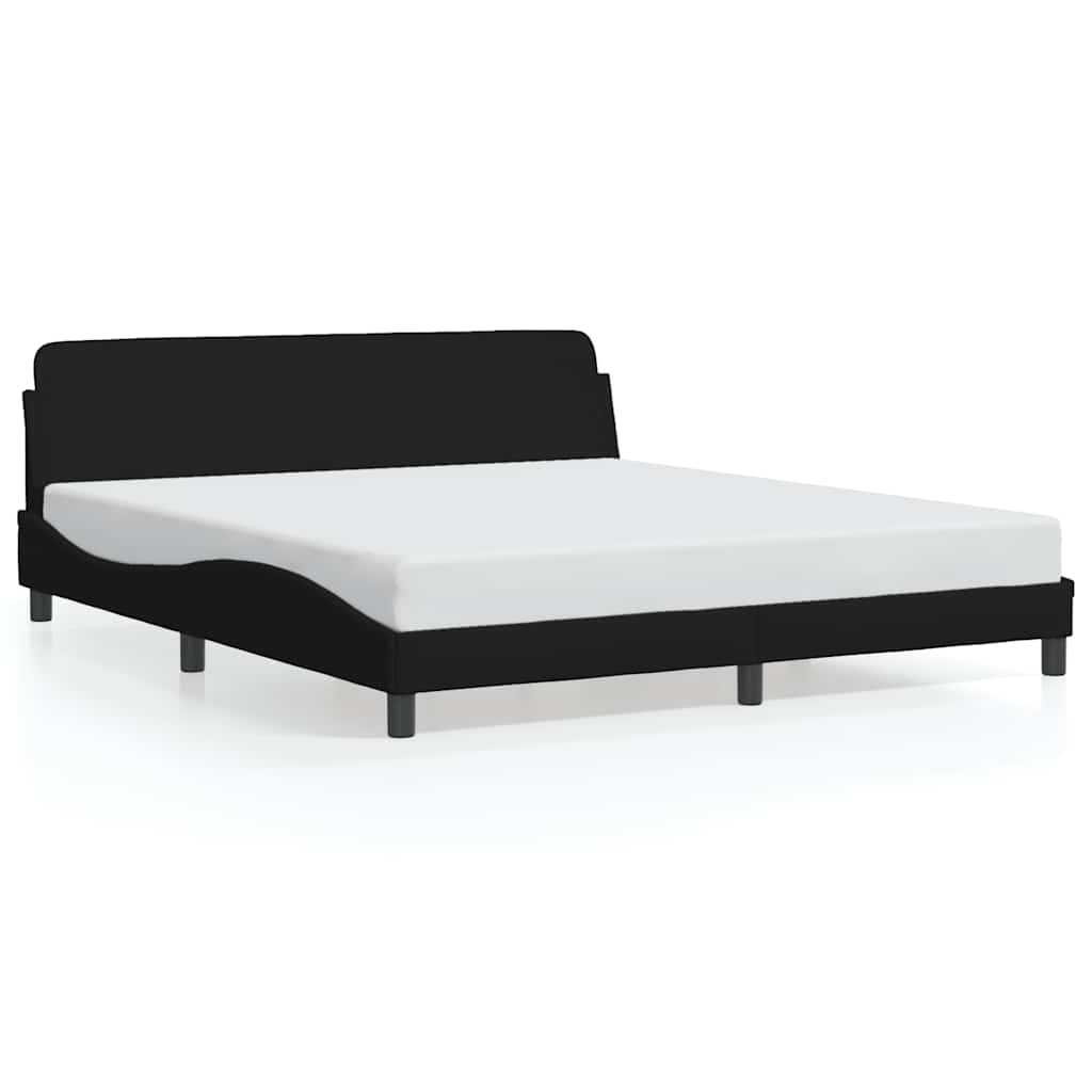 vidaXL Cadru de pat, Dover, negru, 160x200 cm, textil