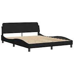 vidaXL Estrutura de cama Dover 160x200 cm tecido preto