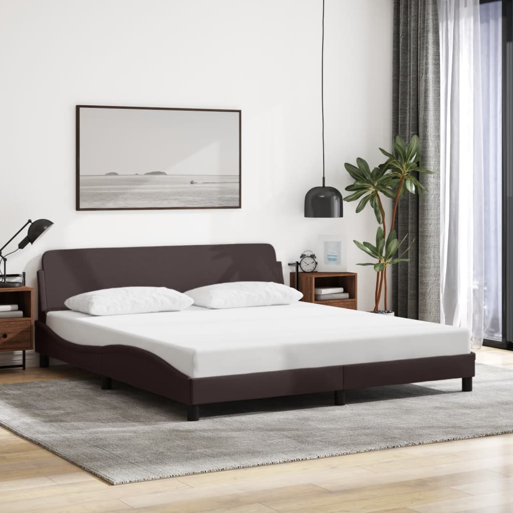 vidaXL Cadru de pat, Dover, maro închis, 160x200 cm, textil