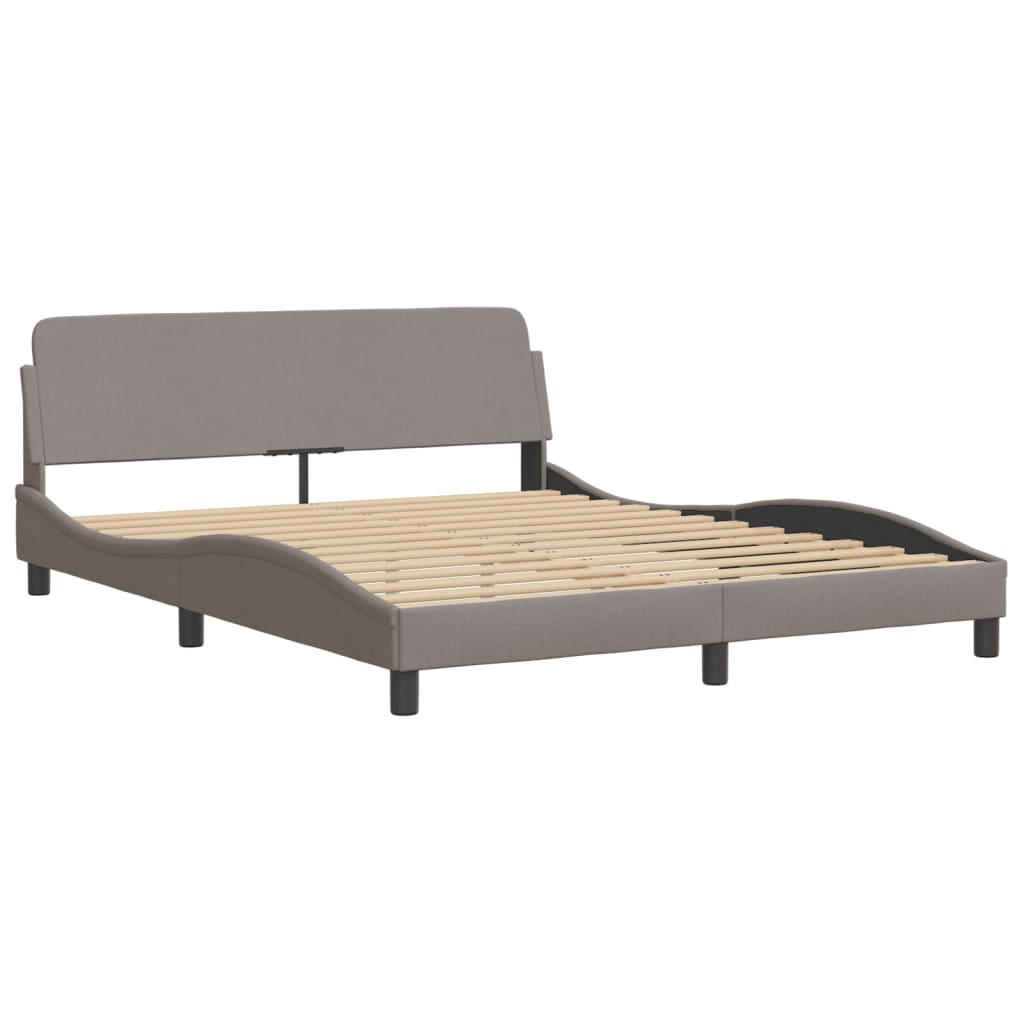vidaXL Bedframe zonder matras stof taupe 160x200 cm afbeelding