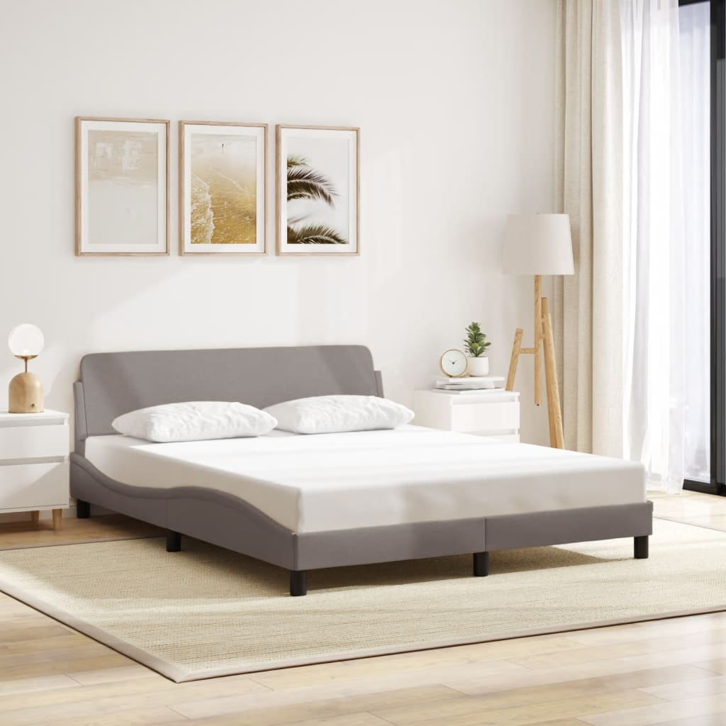 vidaXL Bettgestell "Dover" Taupe 160x200 cm Stoff