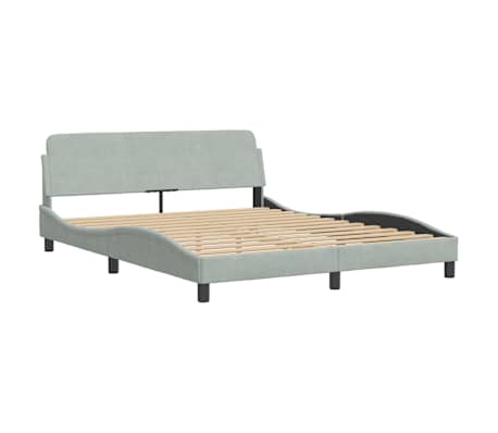 vidaXL Estrutura de cama Dover 160x200 cm veludo cinzento-claro