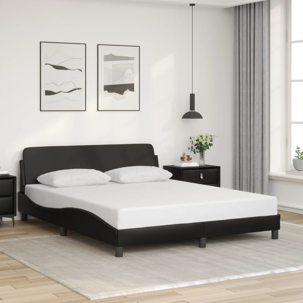 vidaXL Bettgestell "Dover" Schwarz 160x200 cm Kunstleder