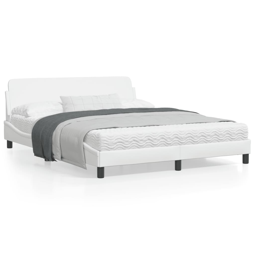Okvir za krevet s uzglavljem bijeli 160×200 cm od umjetne kože Kreveti i dodaci za krevete Naručite namještaj na deko.hr