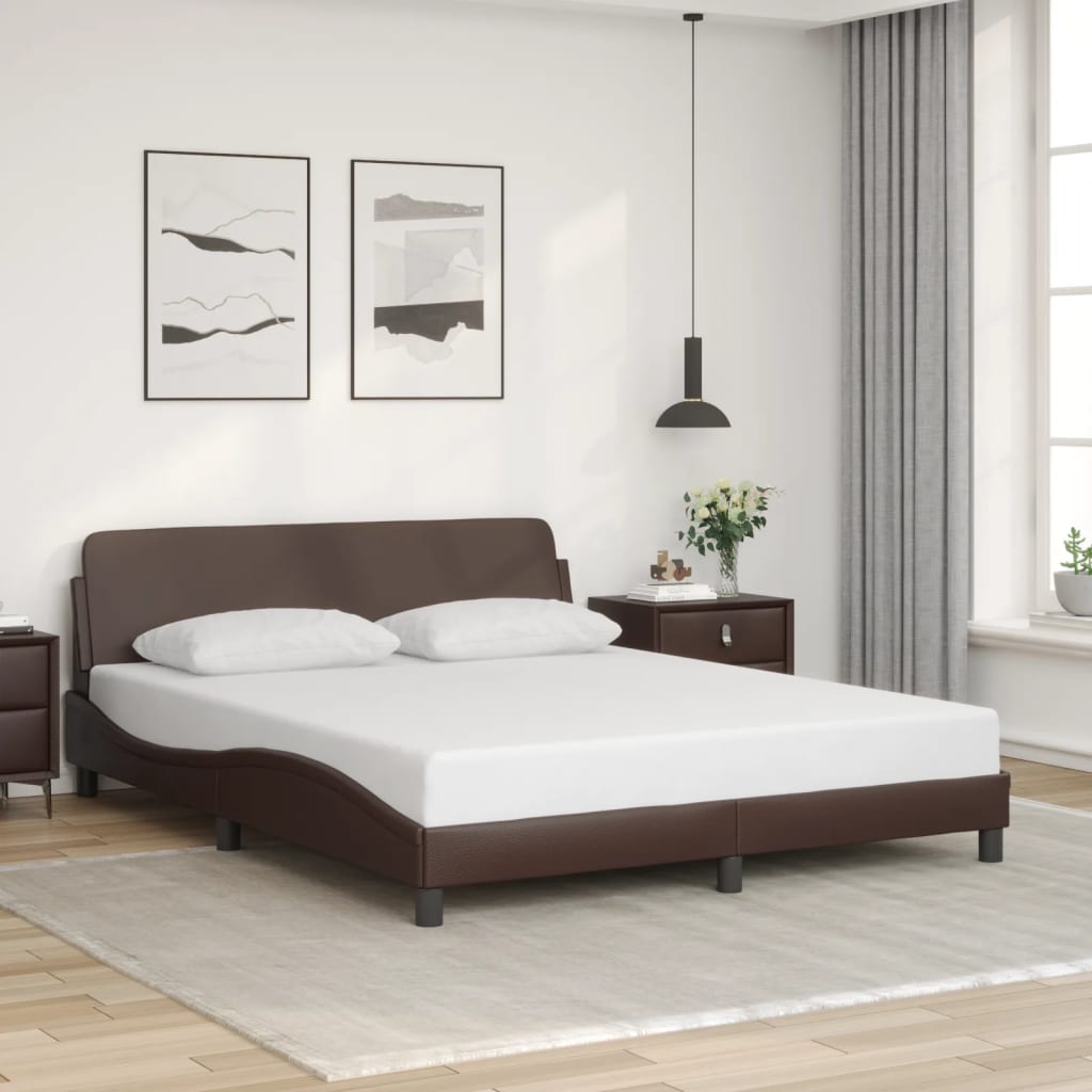 vidaXL Bettgestell "Dover" Braun 160x200 cm Kunstleder