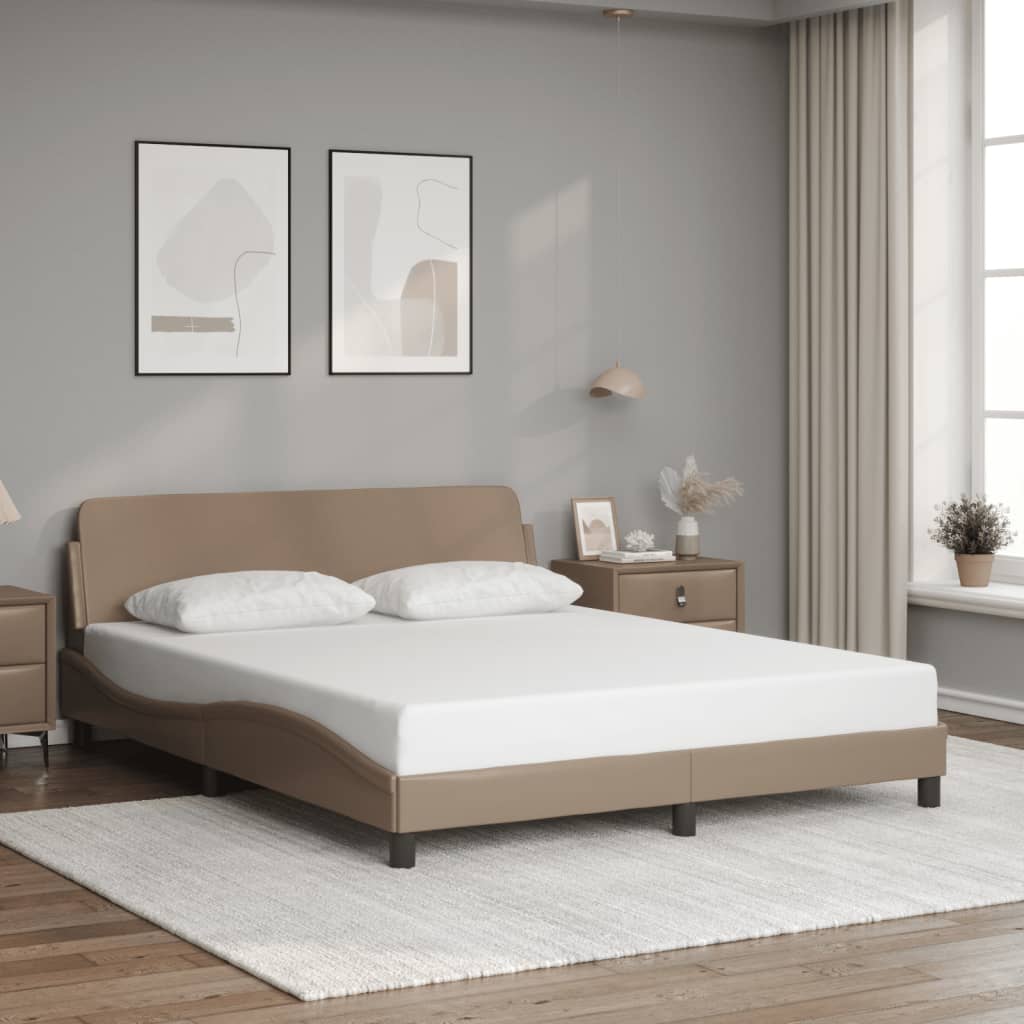 vidaXL Bettgestell "Dover" Cappuccino-Braun 160x200 cm Kunstleder