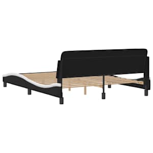 Rám postele Dover černý a bílý 160 x 200 cm umělá kůže - obrázek 6