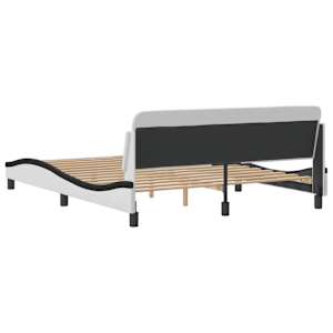 Rám postele Dover bílý a černý 160 x 200 cm umělá kůže - obrázek 6