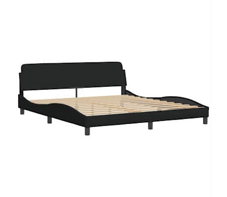 vidaXL Estrutura de cama Dover 180x200 cm tecido preto