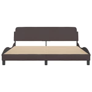Rám postele Dover tmavě hnědý 180 x 200 cm textil - obrázek 4