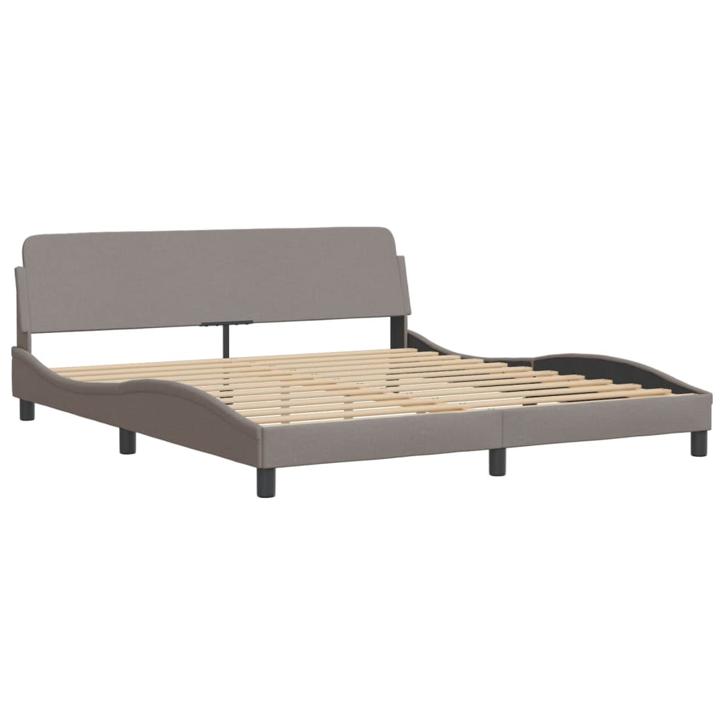 vidaXL Bedframe zonder matras stof taupe 180x200 cm afbeelding