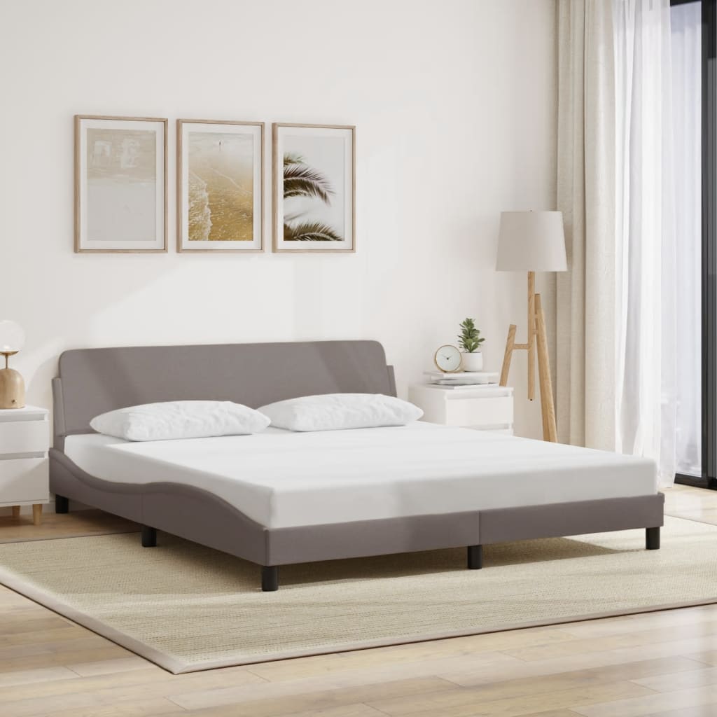 vidaXL Cadru de pat, Dover, gri taupe, 180x200 cm, textil