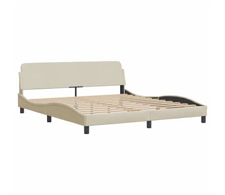 vidaXL Estrutura de cama Dover 180x200 cm tecido cor creme