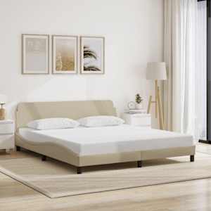 Rám postele Dover krémový 180 x 200 cm textil - obrázek 1