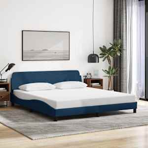 Rám postele s čelem Dover modrý 180 x 200 cm textil - obrázek 1