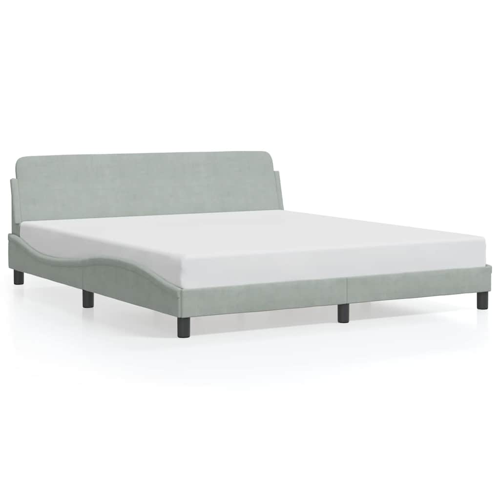 vidaXL Bedframe "Dover" 180x200 cm fluweel lichtgrijs grijs, foto 3