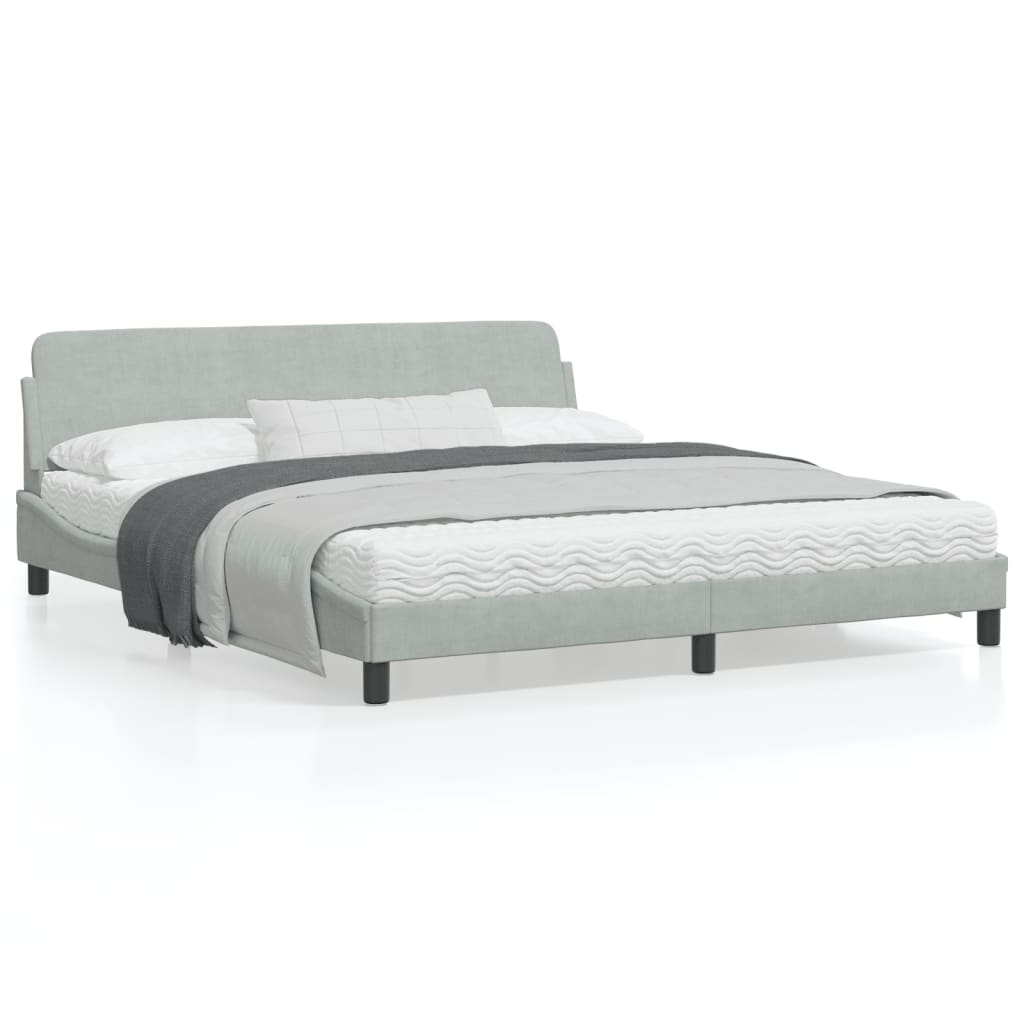 Okvir za krevet s uzglavljem svjetlosivi 180×200 cm baršunasti Kreveti i dodaci za krevete Naručite namještaj na deko.hr