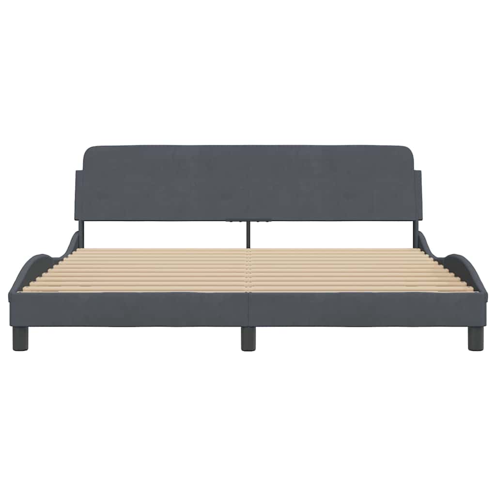 vidaXL Bedframe "Dover" 180x200 cm fluweel donkergrijs grijs, foto 4