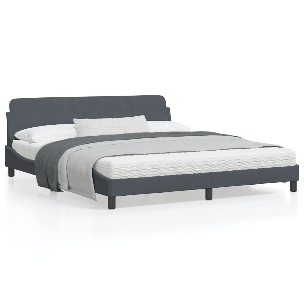 Okvir za krevet s uzglavljem tamnosivi 180×200 cm baršunasti Kreveti i dodaci za krevete Naručite namještaj na deko.hr