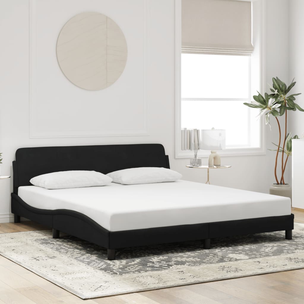 vidaXL Cadru de pat, Dover, negru, 180x200 cm, catifea