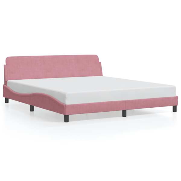 vidaXL voodiraam peatsiga Dover Roosa 180x200 cm samet
