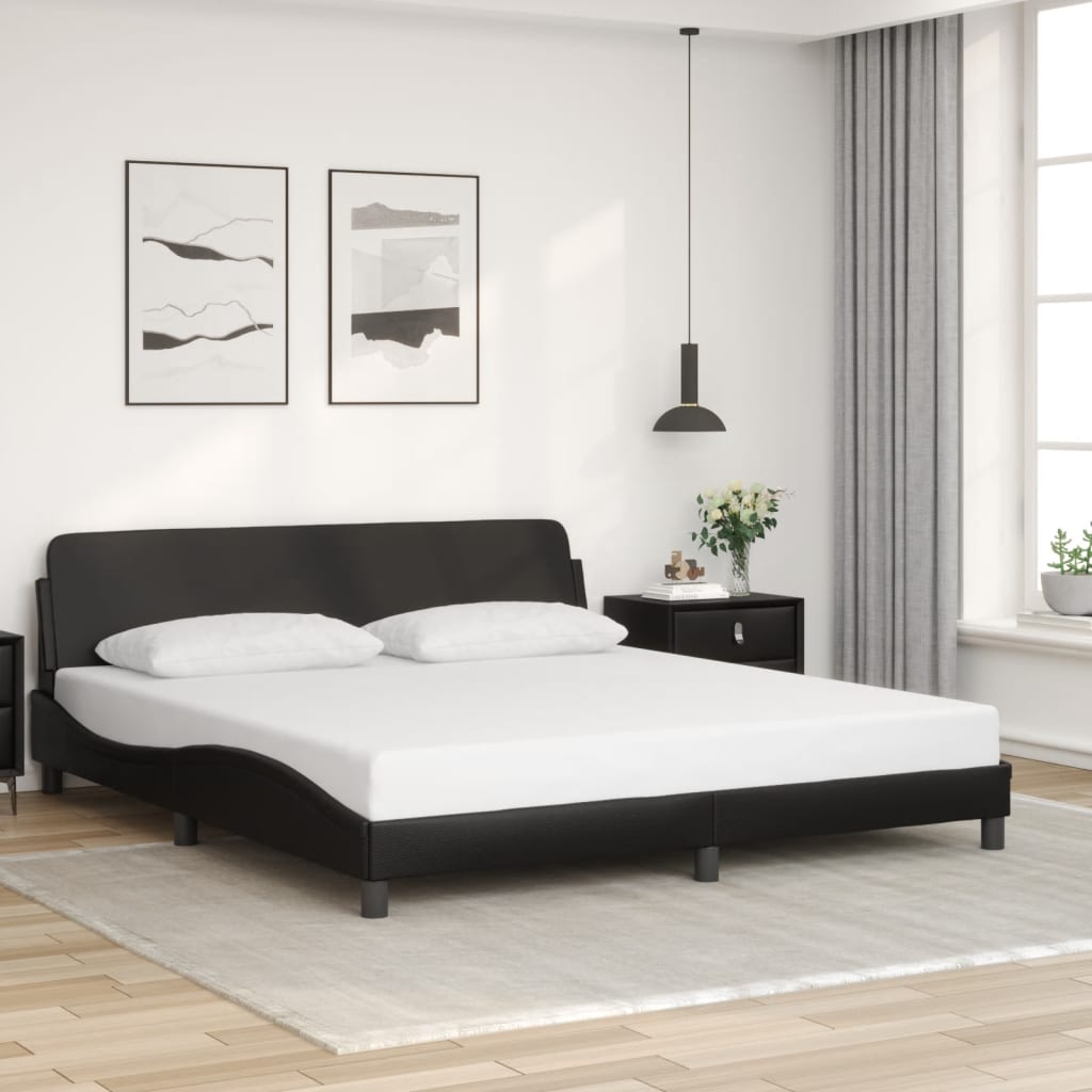 vidaXL Bettgestell "Dover" Schwarz 180x200 cm Kunstleder