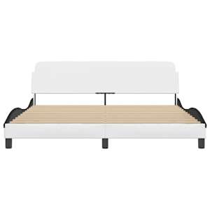Rám postele Dover bílý a černý 180 x 200 cm umělá kůže - obrázek 4