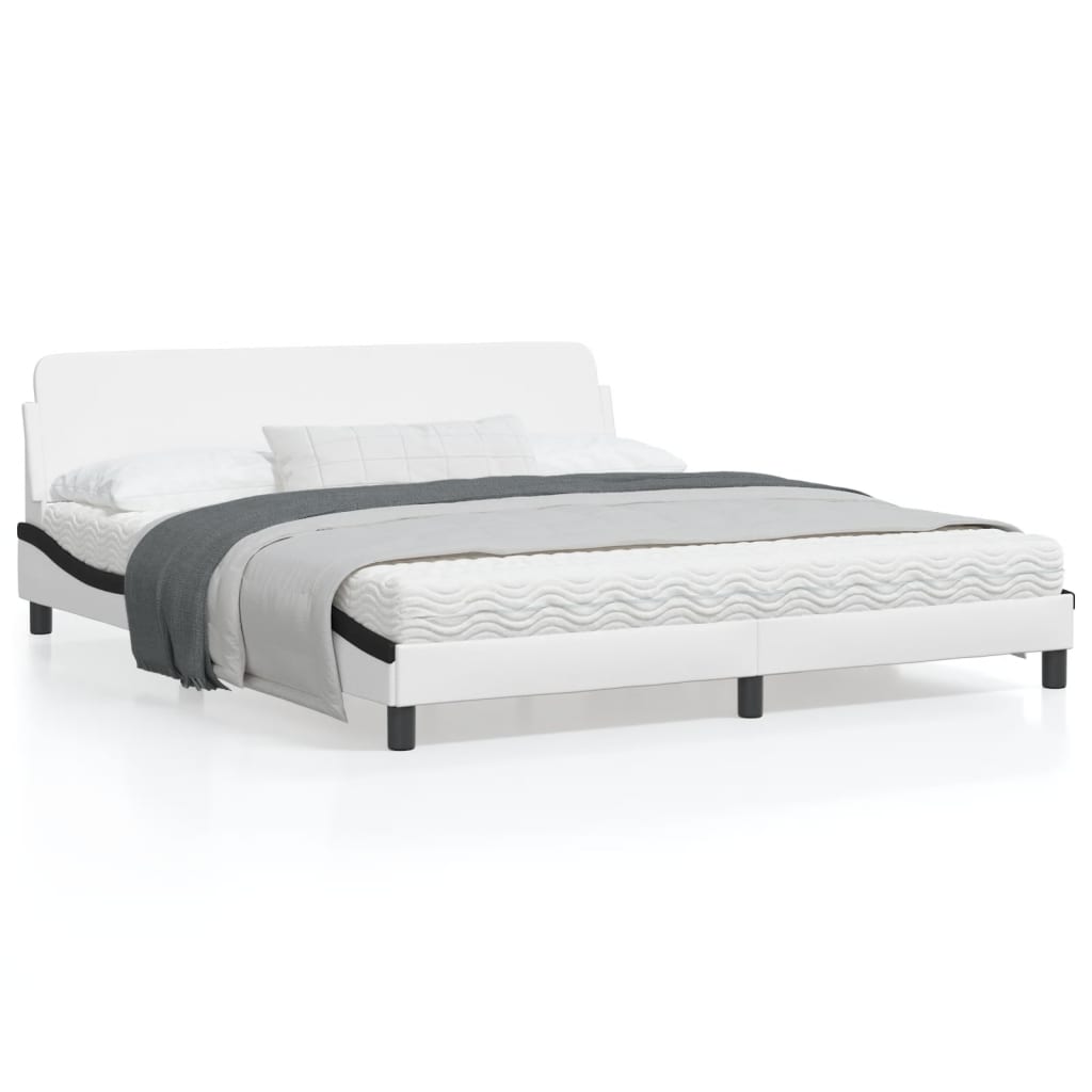 Okvir za krevet s uzglavljem bijelo-crni 180x200cm umjetna koža Kreveti i dodaci za krevete Naručite namještaj na deko.hr