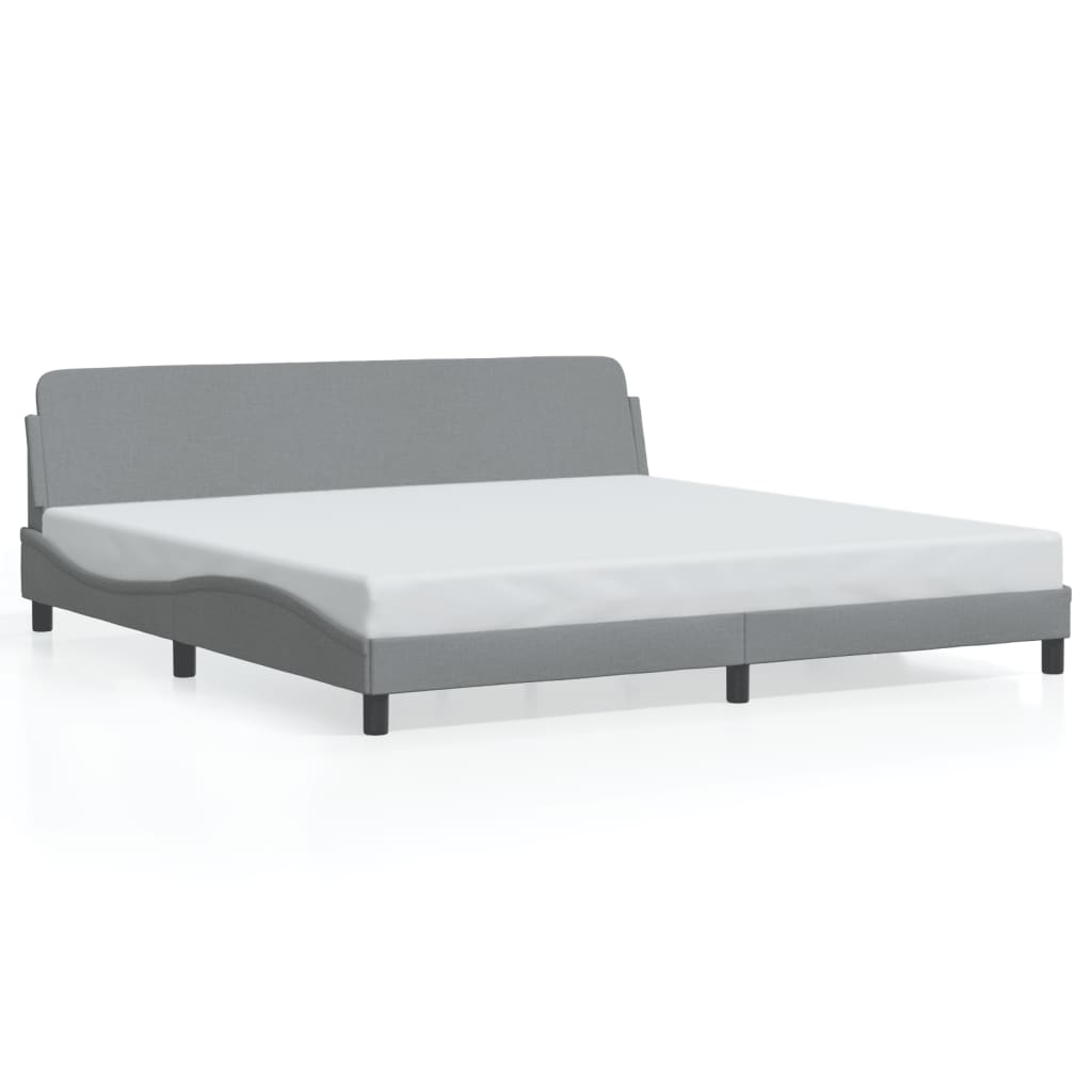 vidaXL Rám postele bez matrace světle šedý 200 x 200 cm textil