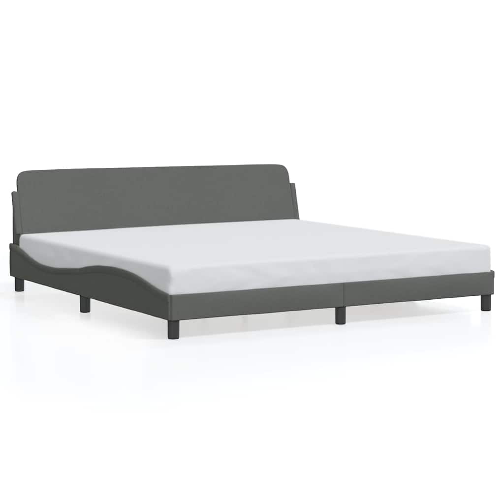 vidaXL Bedframe "Dover" stof donkergrijs 200x200 cm grijs, foto 3