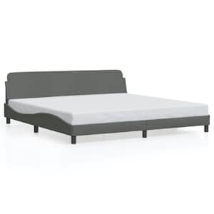 Rám postele Dover tmavě šedý 200 x 200 cm textil - obrázek 2