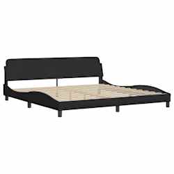 vidaXL Estrutura de cama Dover 200x200 cm tecido preto