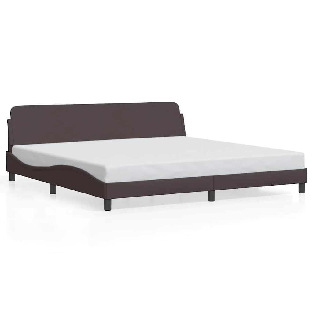 E-shop vidaXL Rám postele Dover tmavohnedá 200x200 cm látka