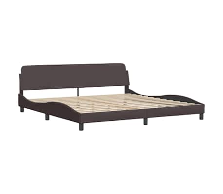 vidaXL Posteljni okvir Dover temno rjav 200x200 cm blago