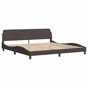 vidaXL Posteljni okvir Dover temno rjav 200x200 cm blago
