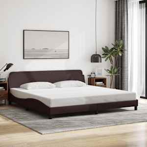 Posteljni okvir Dover temno rjav 200x200 cm blago