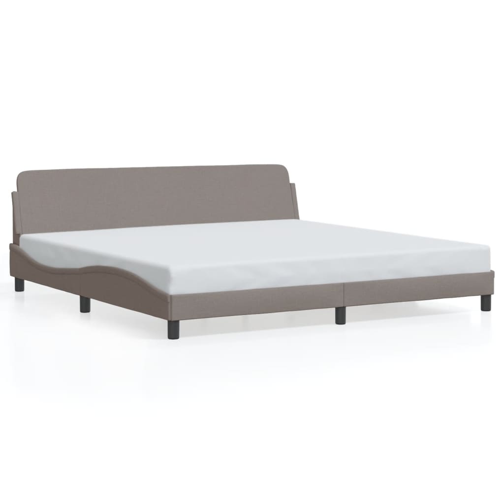 vidaXL Rám postele bez matrace taupe 200 x 200 cm textil